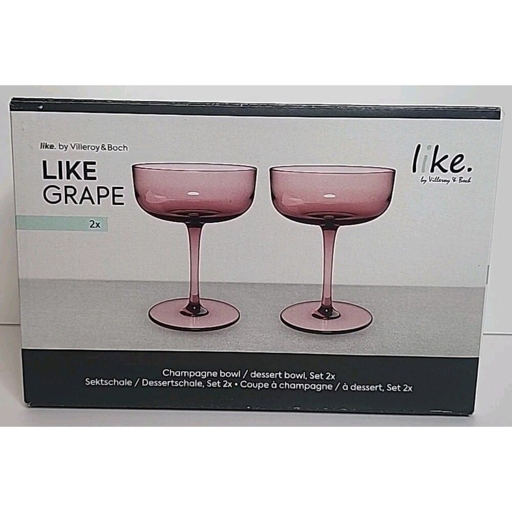 Villeroy & Boch Like Grape Purple Champagne / Dessert Bowl Set Of 2 NIB